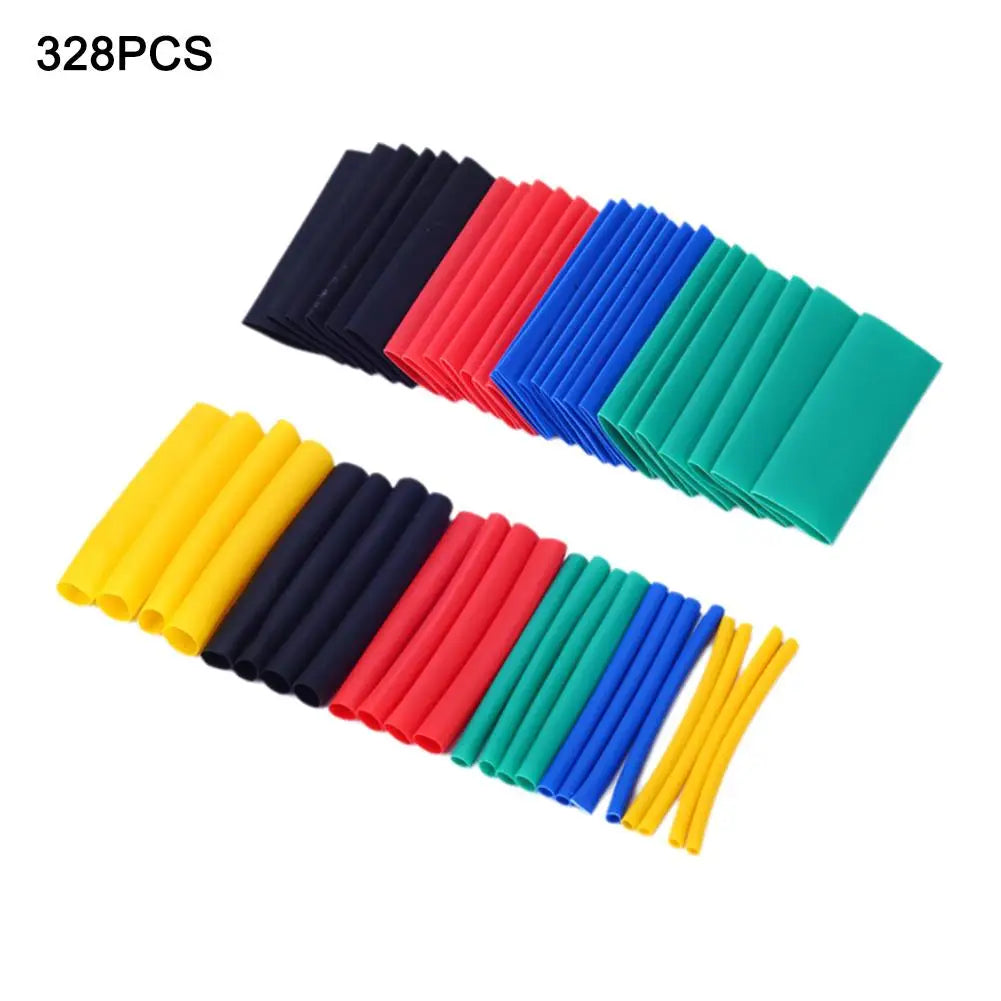 127/328/580pcs Heat Shrink Tube Tubing Insulation Shrinkable Tube Assortment Electronic Polyolefin Wire Cable Sleeve Kit