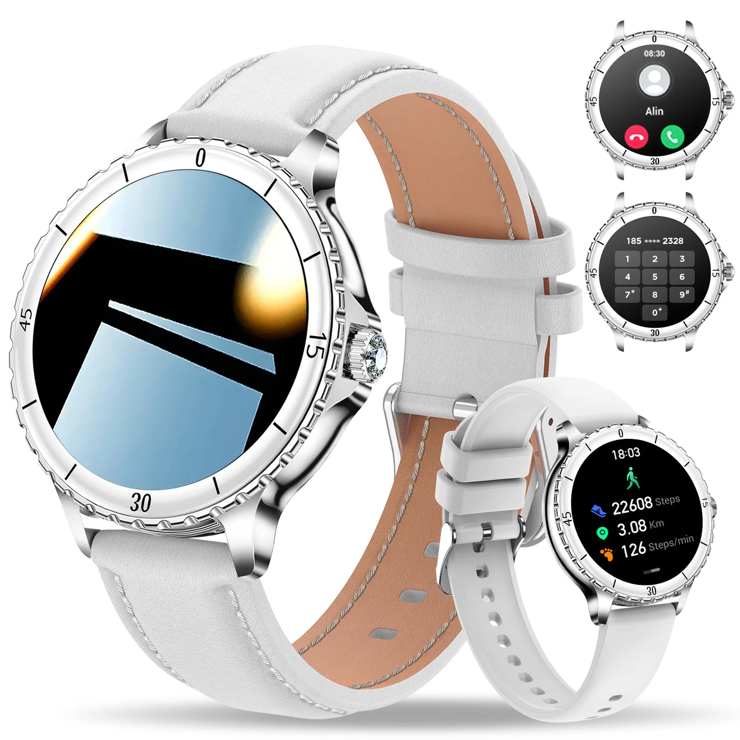 2025 New women's Smart Watch Heart Rate Monitor Bluetooth Call Fitness Tracker Menstrual Cycle Manager IP68 Waterproof for Women