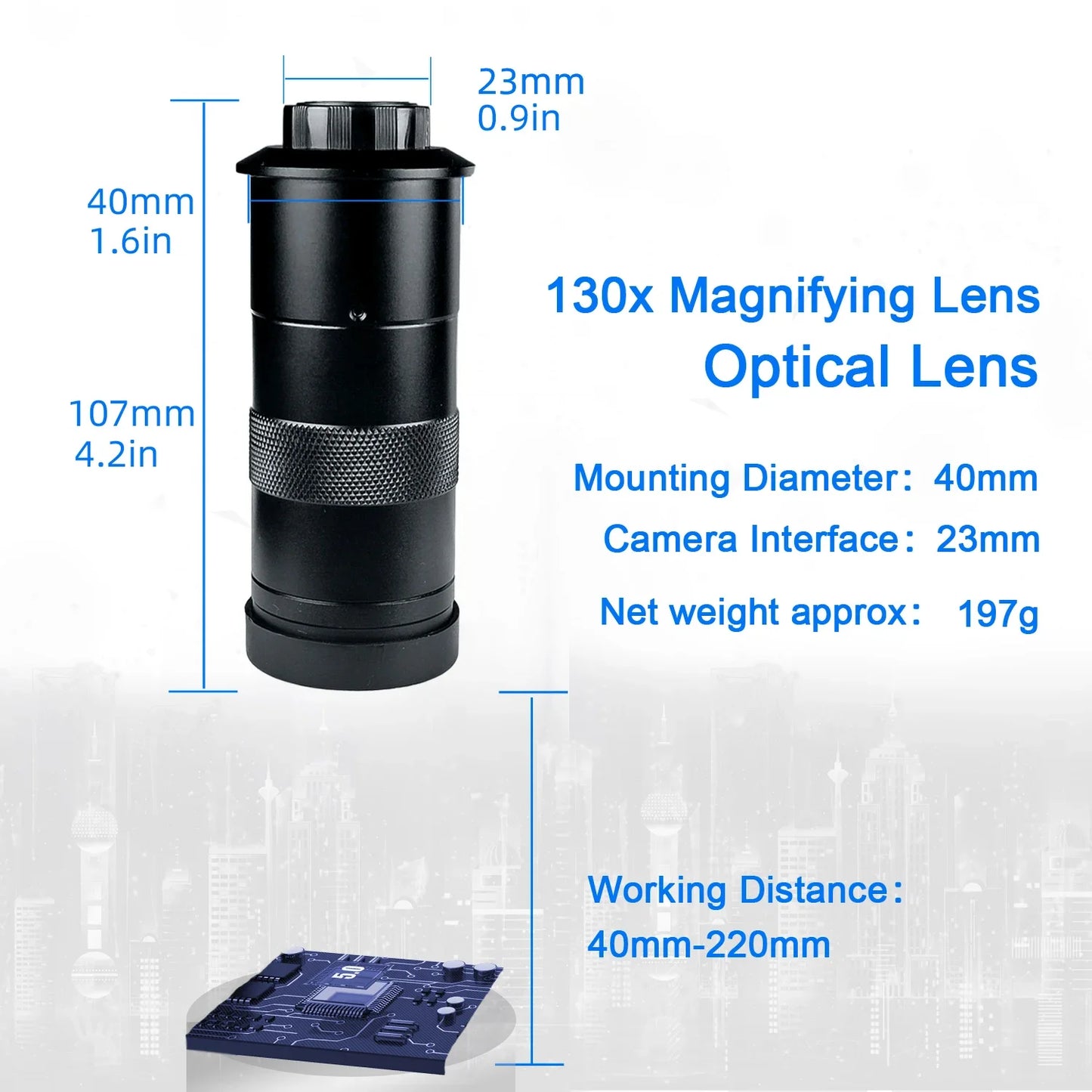 130X 150X 180X 215X zoom C Mount Lens Magnification Adjustable 0.7X~4.5X Optical Zoom Lens For HDMI USB Microscope Camera