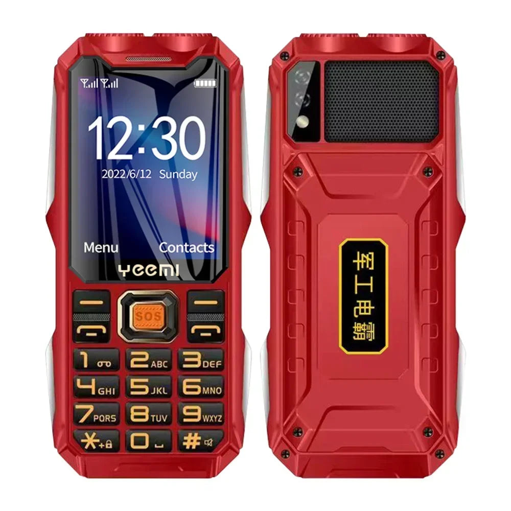 YeeMI Q8 2G/4G Rugged Phone Waterproof Feature Phones 2.6" HD LED Light 16800mAh Battery Big Loudspeaker Cellphone For Older SOS