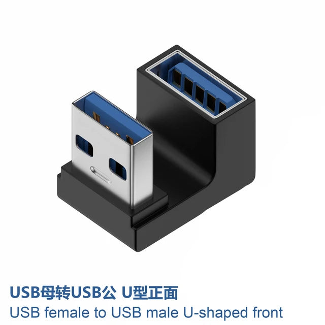 10 Gbps USB Upward Elbow Adapter for Laptop PC Connector Converte USB 3.0 Male to Female 90 Degree Right Angle Extension Adapter