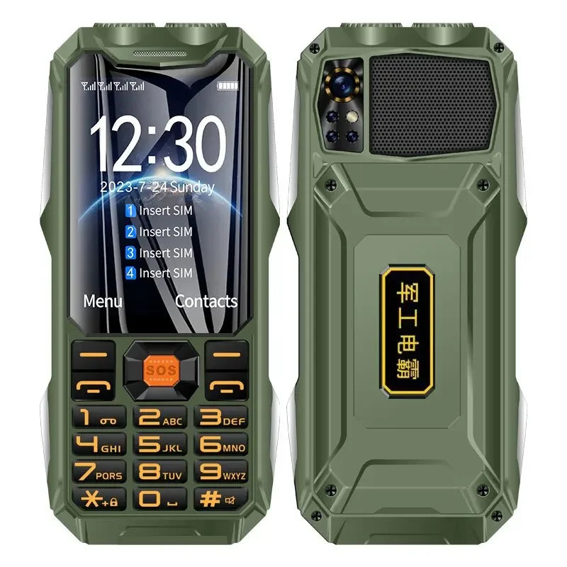 YEEMI Q9 2G/4G Network Feature Phone 4 SIM Rugged Phones 3.5 Inch 18000mAh Big Battery Loud Voice Phone For Elder Cellphone SOS