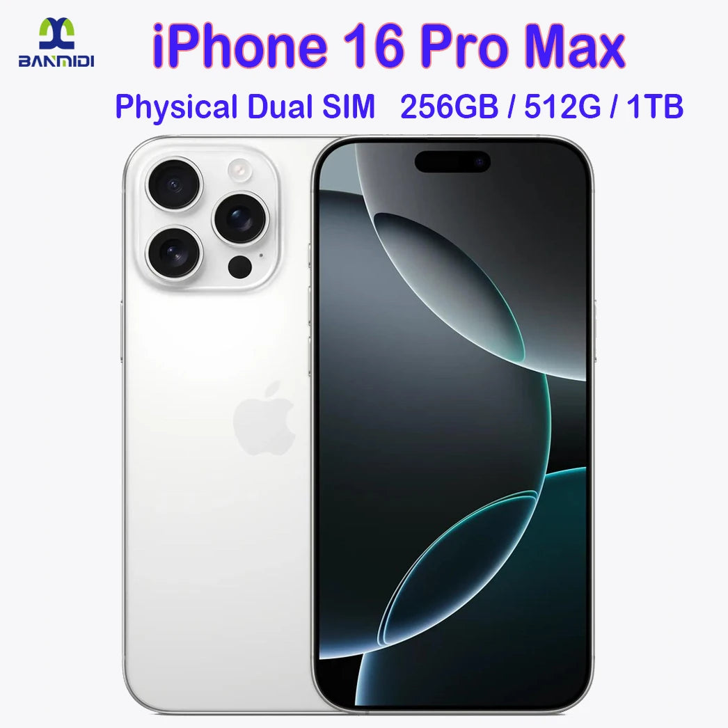 100% Original iPhone 16 Pro MAX Smartphone 6.9" Dual SIM Unlocked 5G Cell Phone Retina XDR OLED 6.3" 16 Pro 128GB/256GB/512GB/1T