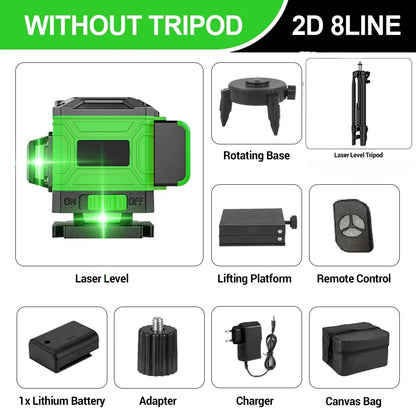 16 Lines 4D Laser Level Green Line SelfLeveling 360 Horizontal & Vertical power Laser level Professional Construction Tools