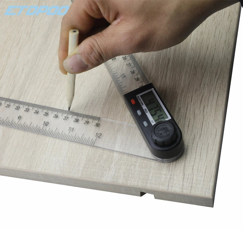 200mm Angle Ruler Goniometer Angle Finder Guage Meter Protractor Electronic Digital 360-Degree 2 in 1 Multifunction Inclinometer