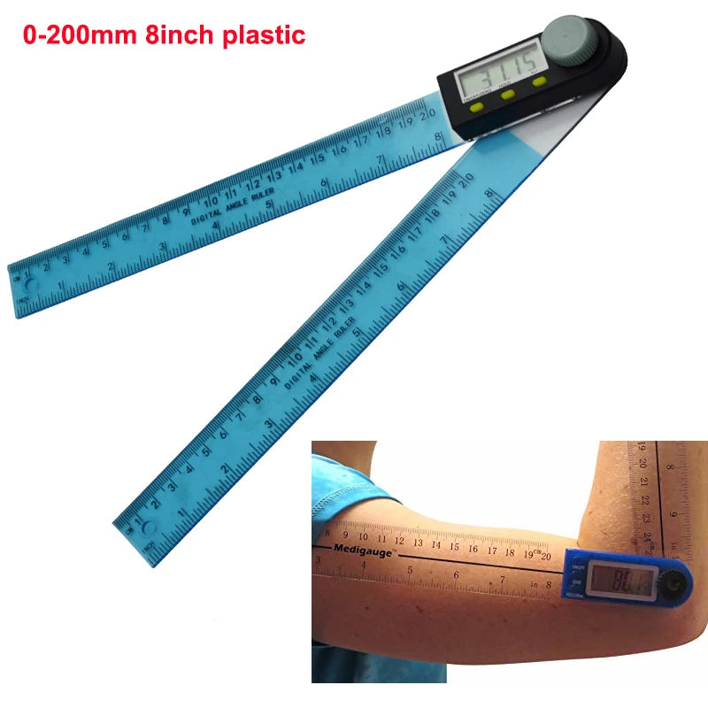 200mm Angle Ruler Goniometer Angle Finder Guage Meter Protractor Electronic Digital 360-Degree 2 in 1 Multifunction Inclinometer