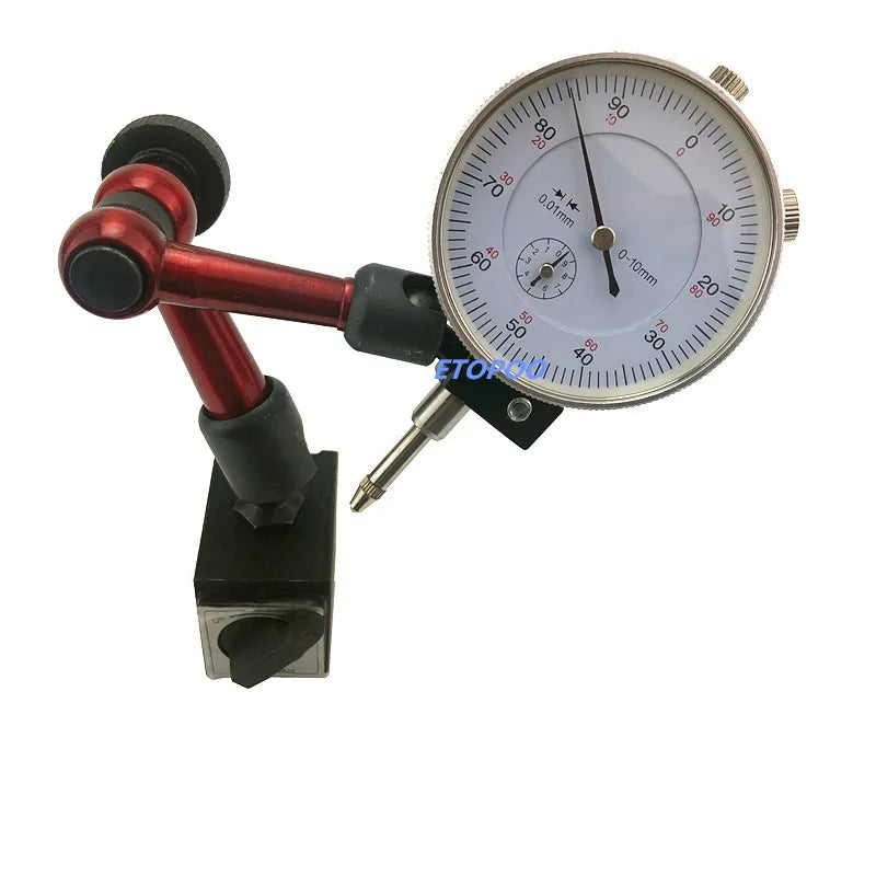 10mm Dial Indicator Magnetic Stand Base Holder 0.8mm Dial Test Comparator For Equipment Calibration Center Finder Measurement