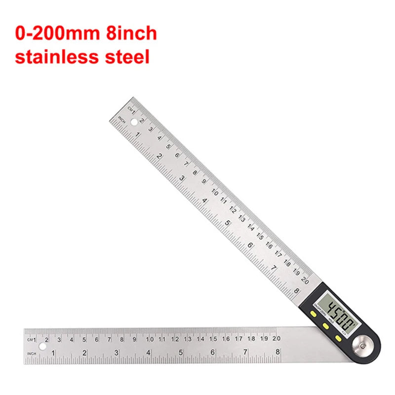 200mm Angle Ruler Goniometer Angle Finder Guage Meter Protractor Electronic Digital 360-Degree 2 in 1 Multifunction Inclinometer