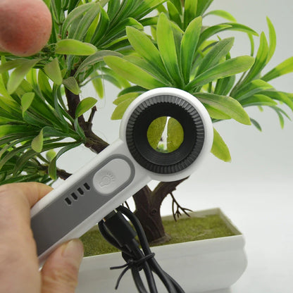 1pc Rechargeable Handheld Magnifier 3 Lighting Modes Illuminated Magnifying Glass With LED Light For Seniors Reading Repair