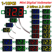 1-10PCS 2 Wires Mini Digital Voltmeter LED Screen Display 0.28 Inch DC Voltage Tester Meter Power Voltage Detector Tool
