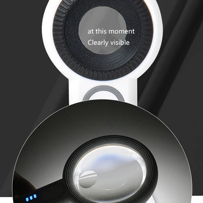 1pc Rechargeable Handheld Magnifier 3 Lighting Modes Illuminated Magnifying Glass With LED Light For Seniors Reading Repair