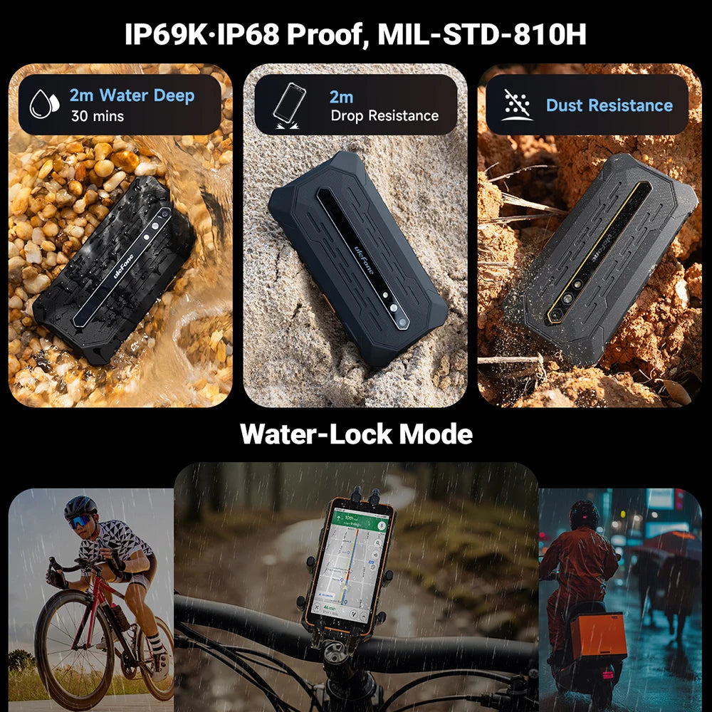 【World Premiere】Ulefone RugKing 2 Pro AI Rugged Phone Android 15 4G 128GB ROM Waterproof Smartphone NFC 5.45