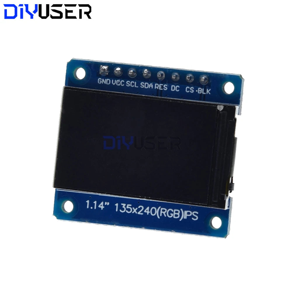 1.14 Inch IPS TFT LCD Display Module 135x240 SPI ST7789 Driver, 65K Color LCD Screen for Arduino Raspberry Pi ESP32 STM32 DIY