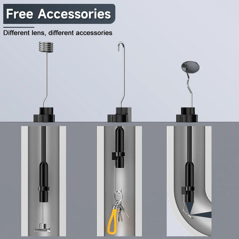 2-100m Borescope 8mm Camera 1080P HD 4.3'' Screen Endoscope IP67 Detachable Design 2600mAh Inspection Camera for Piping