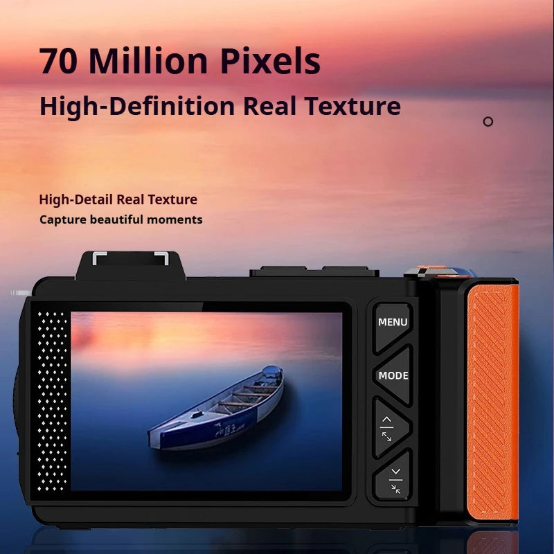 100D Dual-screen WIFI Monocular Camera 4K UHD 70MP Digital SLR Camera with Filters Flash Wide-Angle Lens 50X Zoom Auto Focus