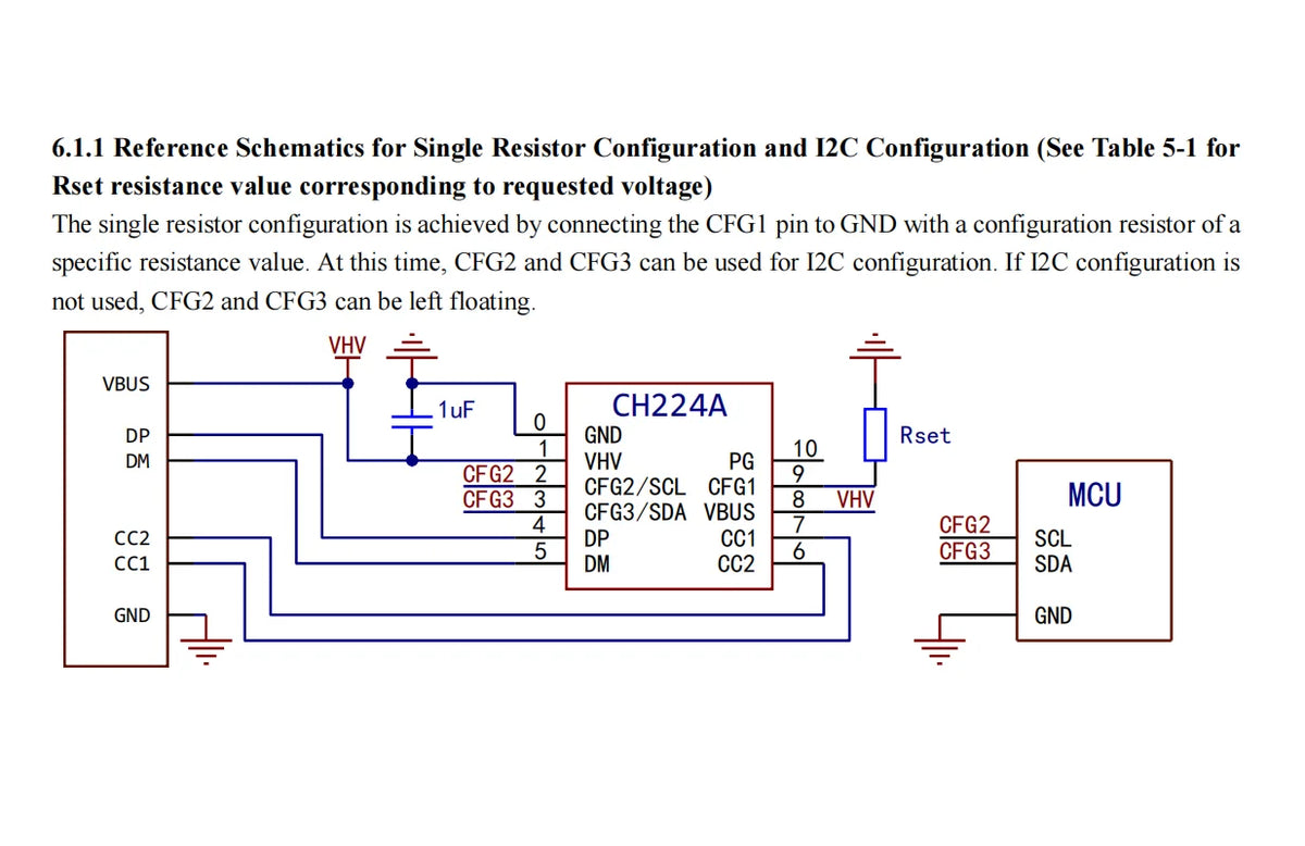 10Pcs/lot CH224 CH224A USB PD3.2 Fast Charging Protocol Receiver Chip
