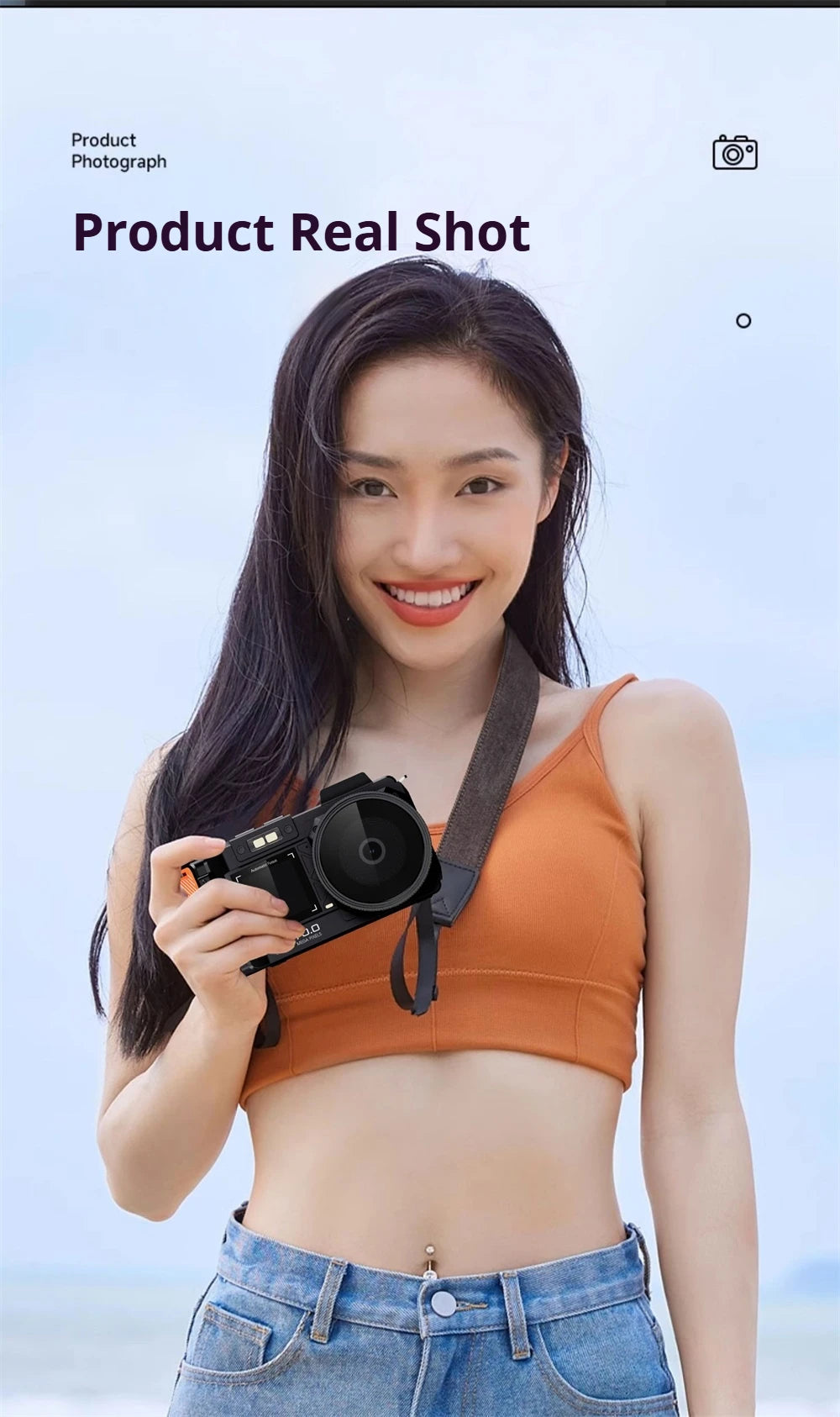 100D Dual-screen WIFI Monocular Camera 4K UHD 70MP Digital SLR Camera with Filters Flash Wide-Angle Lens 50X Zoom Auto Focus