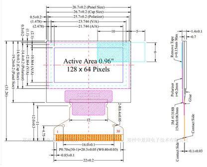 0.96" 0.96 inch OLED LCD Screen Display 128*64 Resolution Yellow-Blue Blue White 128X64 SSD1315 SSD1306 Driver I2C SPI 0.49"