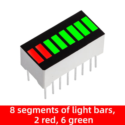 1PC 5/8/10/12/20-Segment Multicolor LED Battery Bar Indicator (Red/White/Blue) - Super Bright for DIY Power Pack Assembly
