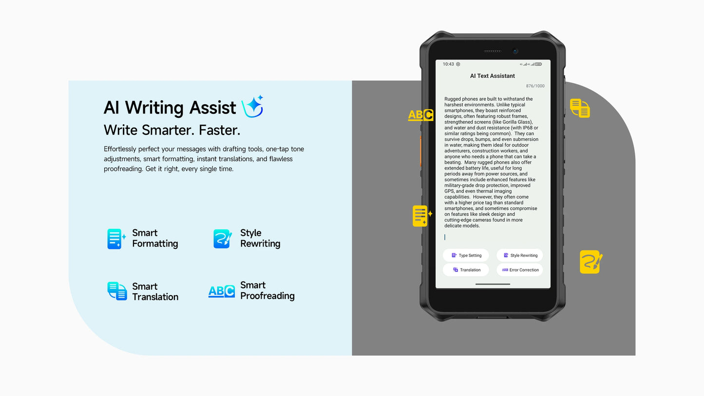 【World Premiere】Ulefone RugKing 2 Pro AI Rugged Phone Android 15 4G 128GB ROM Waterproof Smartphone NFC 5.45"4G  Global 4550mA