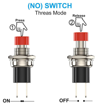 15PCS Momentary Push Button Switch, 1A 250VAC SPST Mini Pushbutton Switches Normally Open(NO)