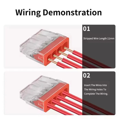10/50pcs CMK 20 Mini Quick Wire Connectors 2/3/4/5/6/8 Ports Hard wire Quick Push-In Terminal Block 450V 25A 0.5~2.5mm² ﻿