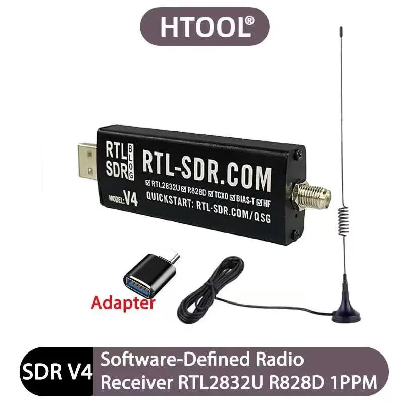 100KHz-1.7GHz Full-Band RTL-SDR Software-Defined Radio Receiver RTL2832U + R820T Radio Broadcasting Communication Technology