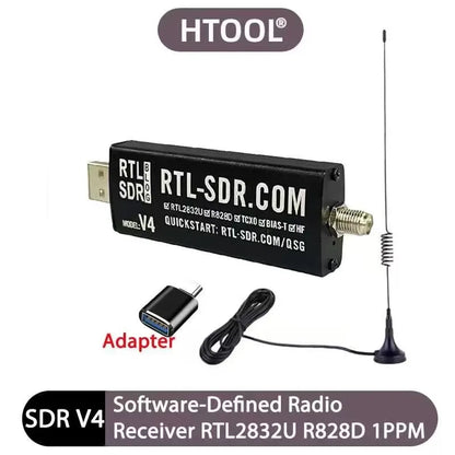 100KHz-1.7GHz Full-Band RTL-SDR Software-Defined Radio Receiver RTL2832U + R820T Radio Broadcasting Communication Technology