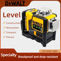 2025 Dewalt DW089LG Degree Vertical 12V Lithium Battery 12 Line Laser 360 Level Outdoor Green Laser Level Tool