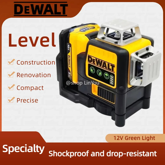 2025 Dewalt DW089LG Degree Vertical 12V Lithium Battery 12 Line Laser 360 Level Outdoor Green Laser Level Tool