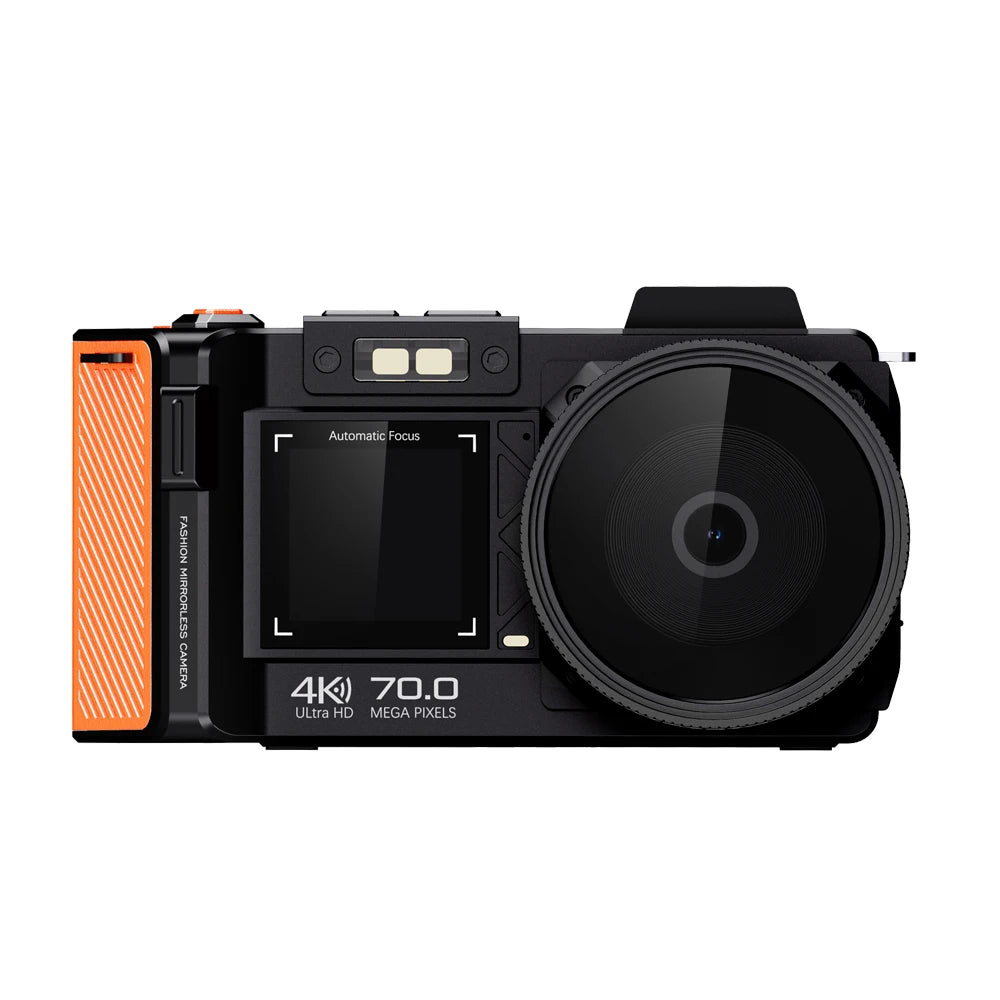 100D Dual-screen WIFI Monocular Camera 4K UHD 70MP Digital SLR Camera with Filters Flash Wide-Angle Lens 50X Zoom Auto Focus