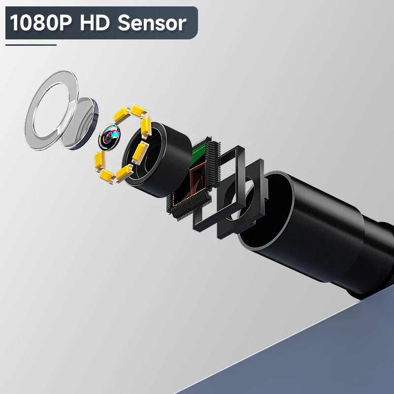 2-100m Borescope 8mm Camera 1080P HD 4.3'' Screen Endoscope IP67 Detachable Design 2600mAh Inspection Camera for Piping