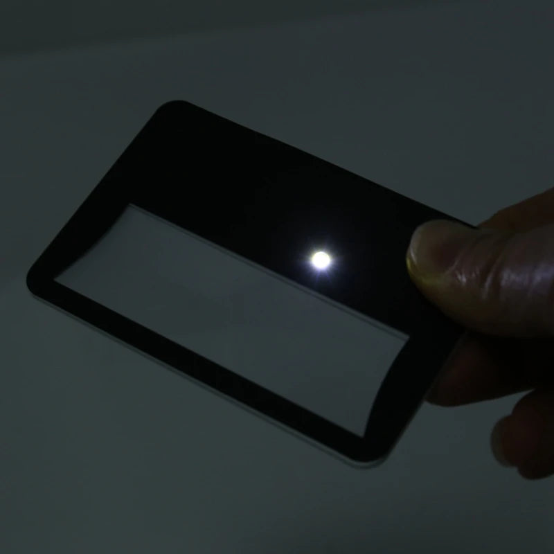 2025 New Credit Card Size Lighted 3X Magnifier Bundle Includes 2 Magnifiers, Each Magnifier For Reading Has 3X Lens, Use As 3X M