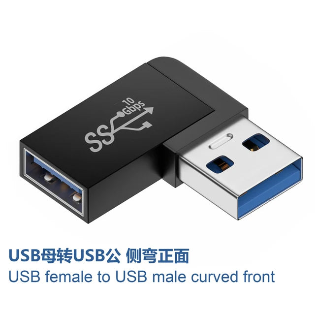 10 Gbps USB Upward Elbow Adapter for Laptop PC Connector Converte USB 3.0 Male to Female 90 Degree Right Angle Extension Adapter