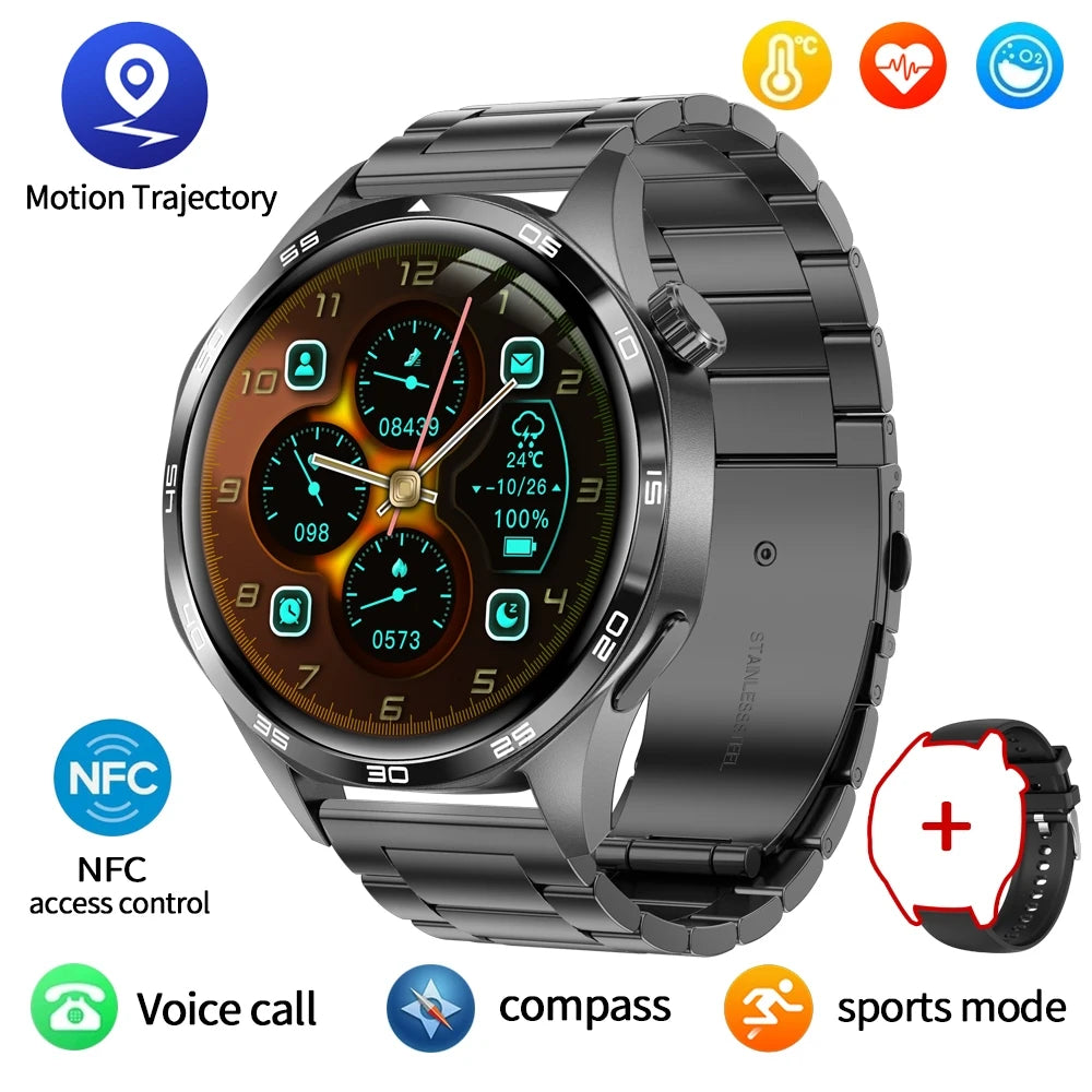 2025 New For HUAWEI Smart Watch Men GT5 PRO NFC GPS Sports Compass Fitness Heart Rate Bluetooth Call Smartwatch Watch 5 Pro