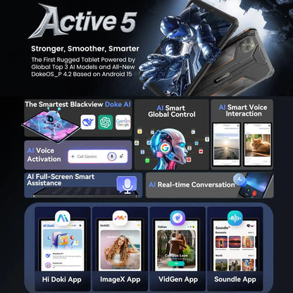 2025 Blackview Active 5 8.68'' Rugged Tablet PC Unisoc T615 Octa Core 8GB+128GB Telephone Smartphone 6600mAh Tablets Android 15