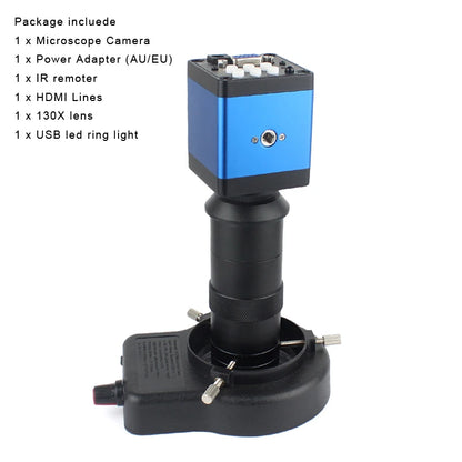 1080P HDMI VGA Digital Video Monocular Microscope Camera TF Storag130X Zoom C-Mount Lens For Phone PCB Soldering Repair Tools