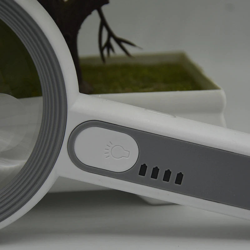 1pc Rechargeable Handheld Magnifier 3 Lighting Modes Illuminated Magnifying Glass With LED Light For Seniors Reading Repair