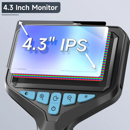 2-100m Borescope 8mm Camera 1080P HD 4.3'' Screen Endoscope IP67 Detachable Design 2600mAh Inspection Camera for Piping