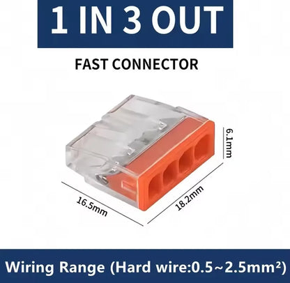 10/50pcs CMK 20 Mini Quick Wire Connectors 2/3/4/5/6/8 Ports Hard wire Quick Push-In Terminal Block 450V 25A 0.5~2.5mm² ﻿