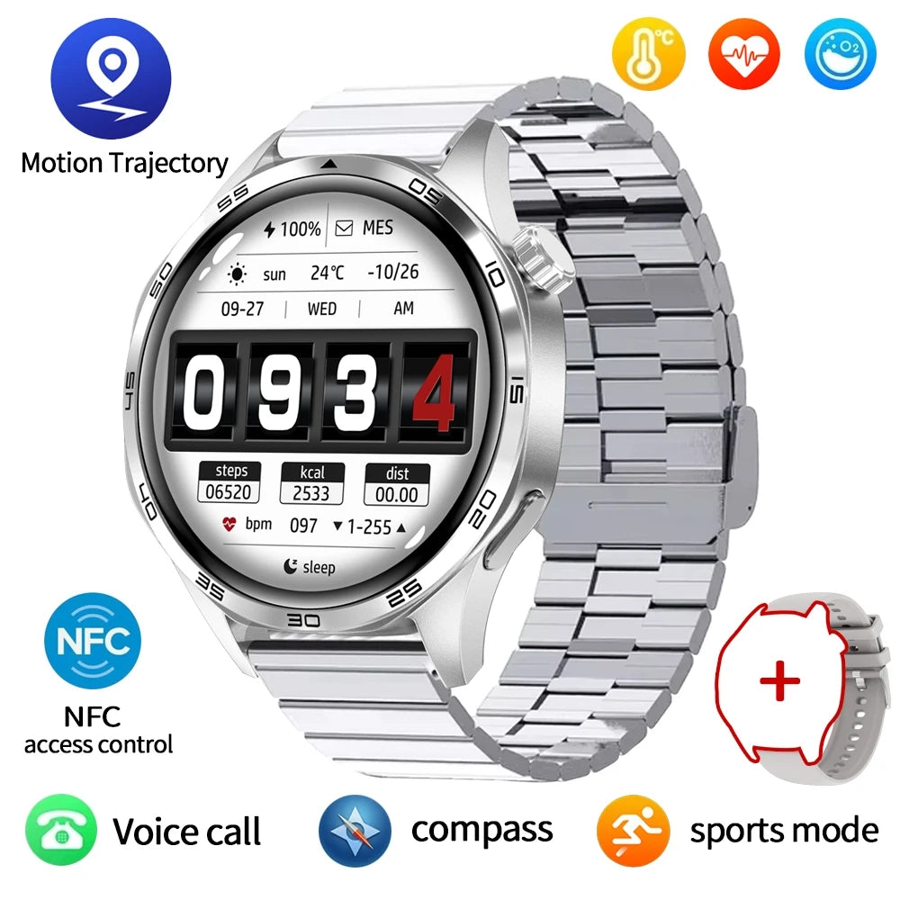 2025 New For HUAWEI Smart Watch Men GT5 PRO NFC GPS Sports Compass Fitness Heart Rate Bluetooth Call Smartwatch Watch 5 Pro