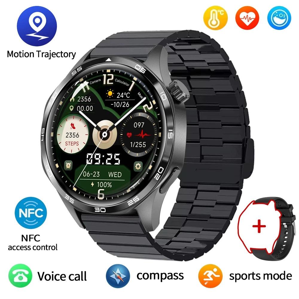 2025 New For HUAWEI Smart Watch Men GT5 PRO NFC GPS Sports Compass Fitness Heart Rate Bluetooth Call Smartwatch Watch 5 Pro