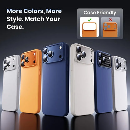 1pc Protective Film for iPhone 17 Pro Max/iPhone 17 Pro/17 Air Full Coverage Ultra-Thin Camera Lens Protector Metal Frame