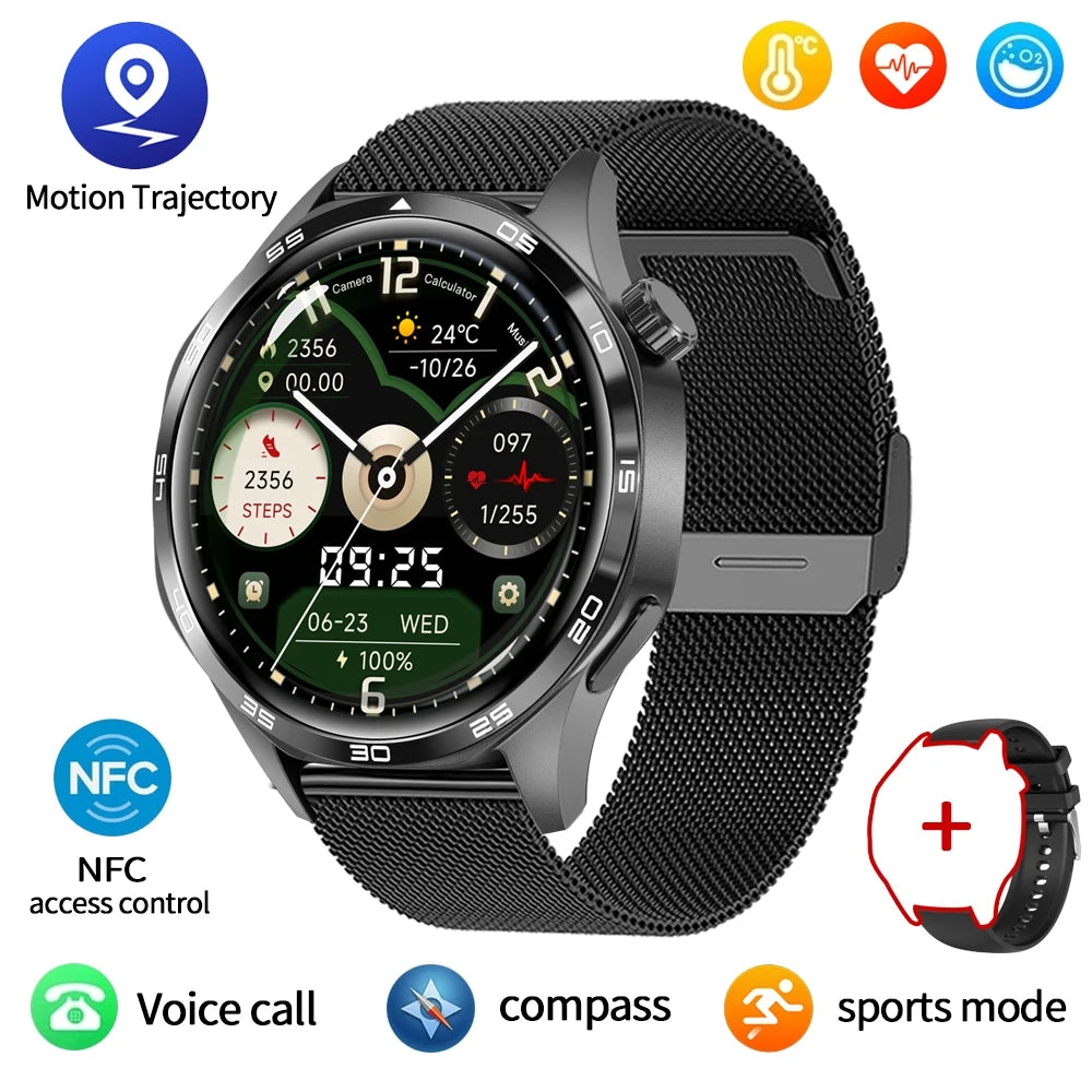 2025 New For HUAWEI Smart Watch Men GT5 PRO NFC GPS Sports Compass Fitness Heart Rate Bluetooth Call Smartwatch Watch 5 Pro