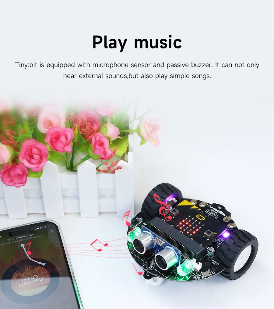 Yahboom Tiny:bit Plus Microbit Robot Car With ESP32 WiFi Camera Module Support APP FPV Control Programmable Toy Kids Coding