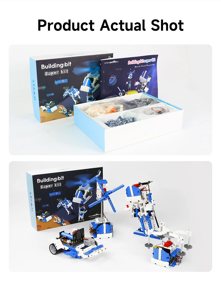 Yahboom Robot Kit Programmable 16 in 1 Building Block Kit Support Python And Makecode Programming Kids Coding for Microbit V2 V1