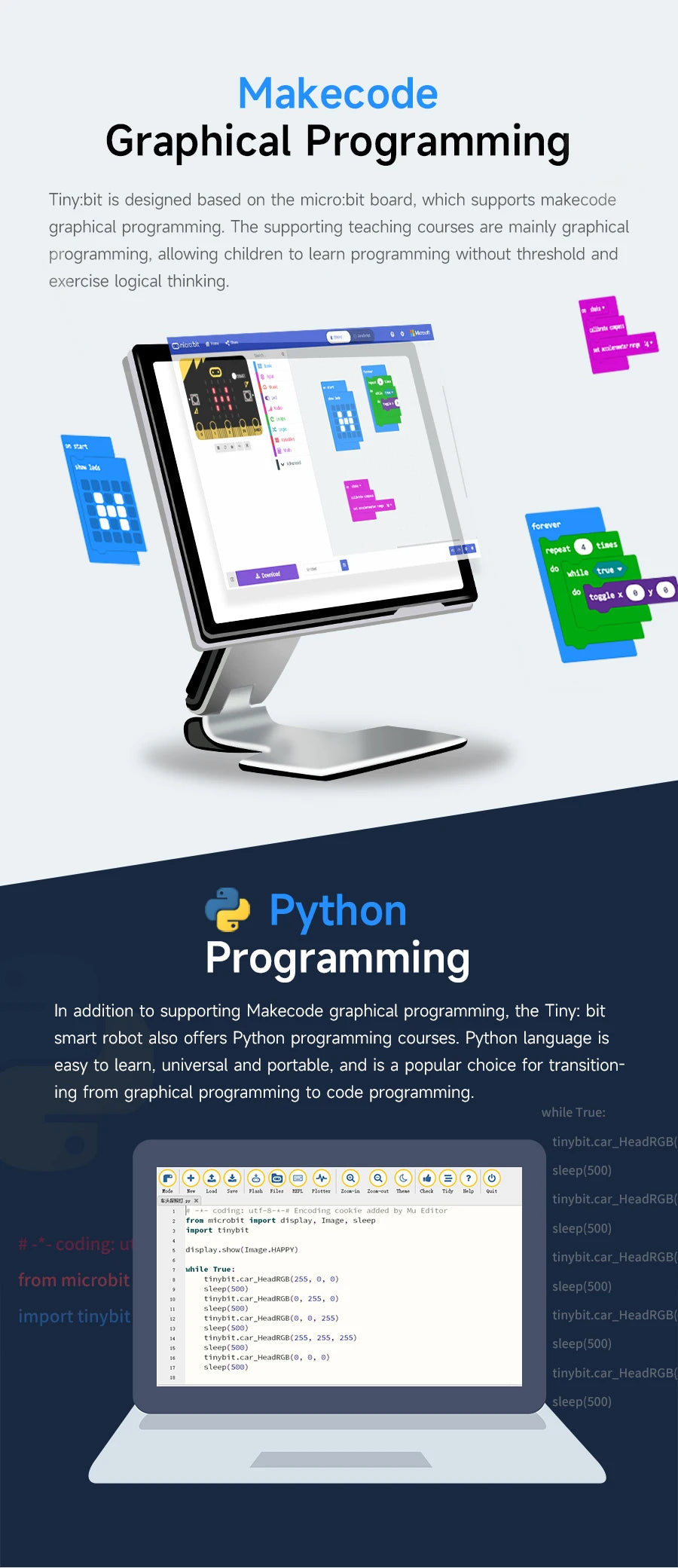 Yahboom Tiny:bit Plus Microbit Robot Car With ESP32 WiFi Camera Module Support APP FPV Control Programmable Toy Kids Coding