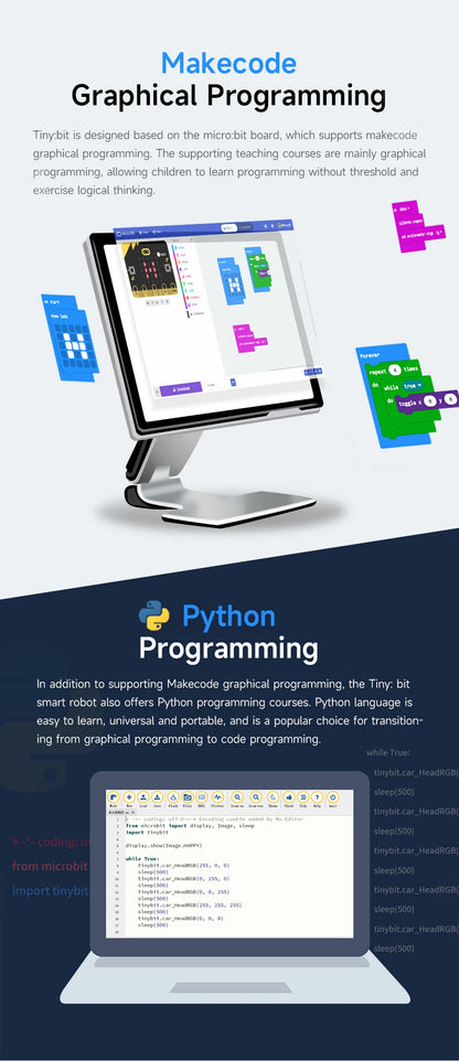 Yahboom Tiny:bit Plus Microbit Robot Car With ESP32 WiFi Camera Module Support APP FPV Control Programmable Toy Kids Coding