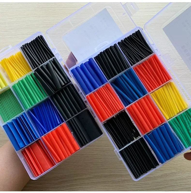 1600/127pcs Heat-shrink Tubing Thermoresistant Tube Heat Shrink Wrapping Kit Electrical Connection Wire Insulation Sleeving
