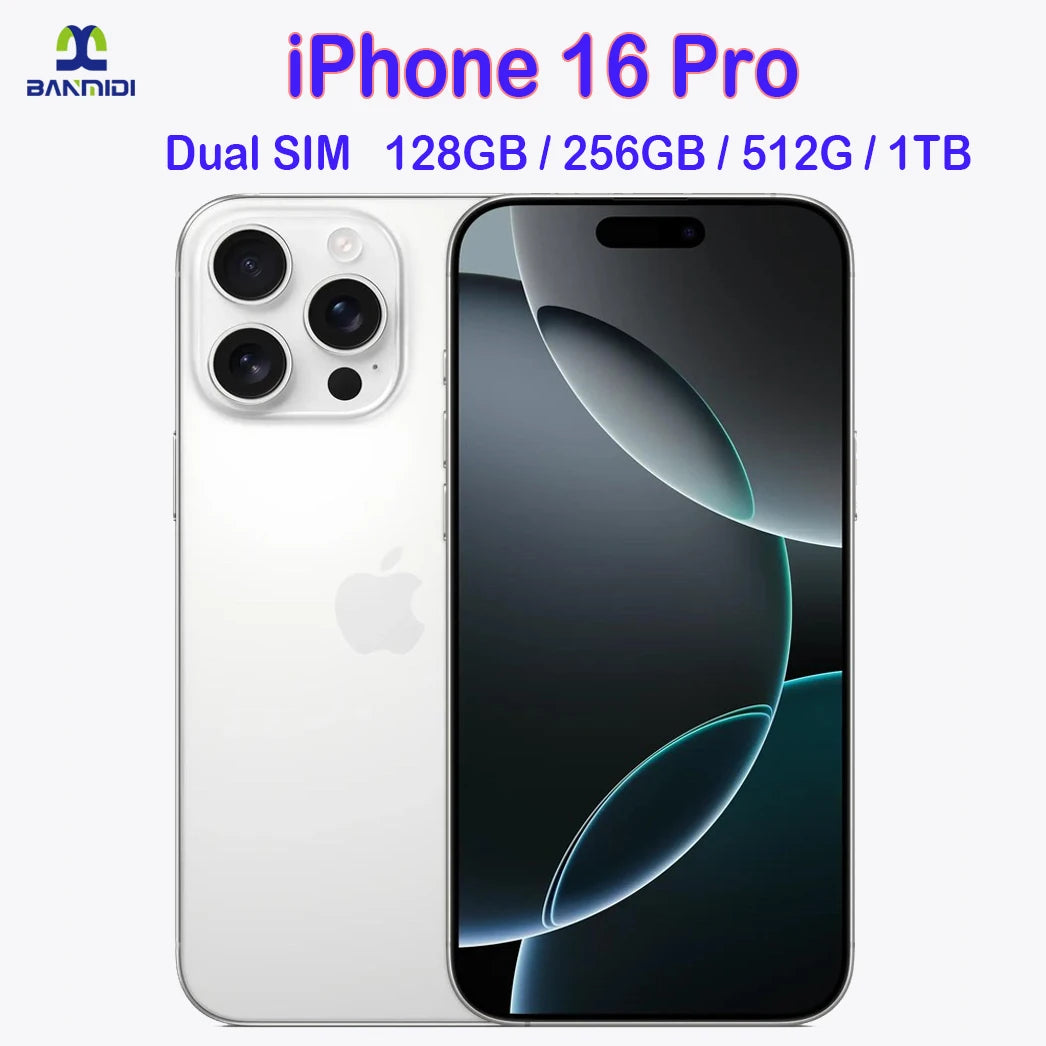 100% Original iPhone 16 Pro MAX Smartphone 6.9" Dual SIM Unlocked 5G Cell Phone Retina XDR OLED 6.3" 16 Pro 128GB/256GB/512GB/1T